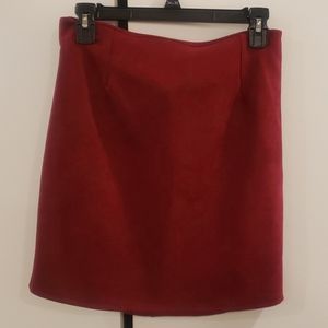 WINDSOR FAUX SUEDE BURGUNDY MINI SKIRT SIZE L